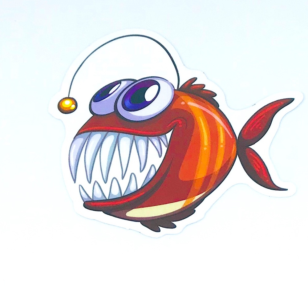 Grouper Tropical Ocean Water Fish Cartoon Style Single Decor Sticker